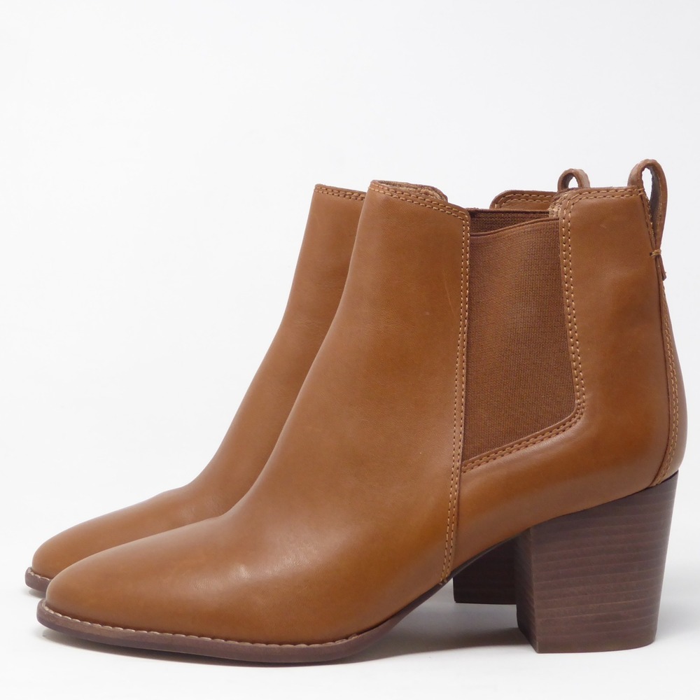 NEW Madewell Womens Regan Chelsea Boots Tan Brown Leather Block Heel Size 10 - Picture 4 of 9